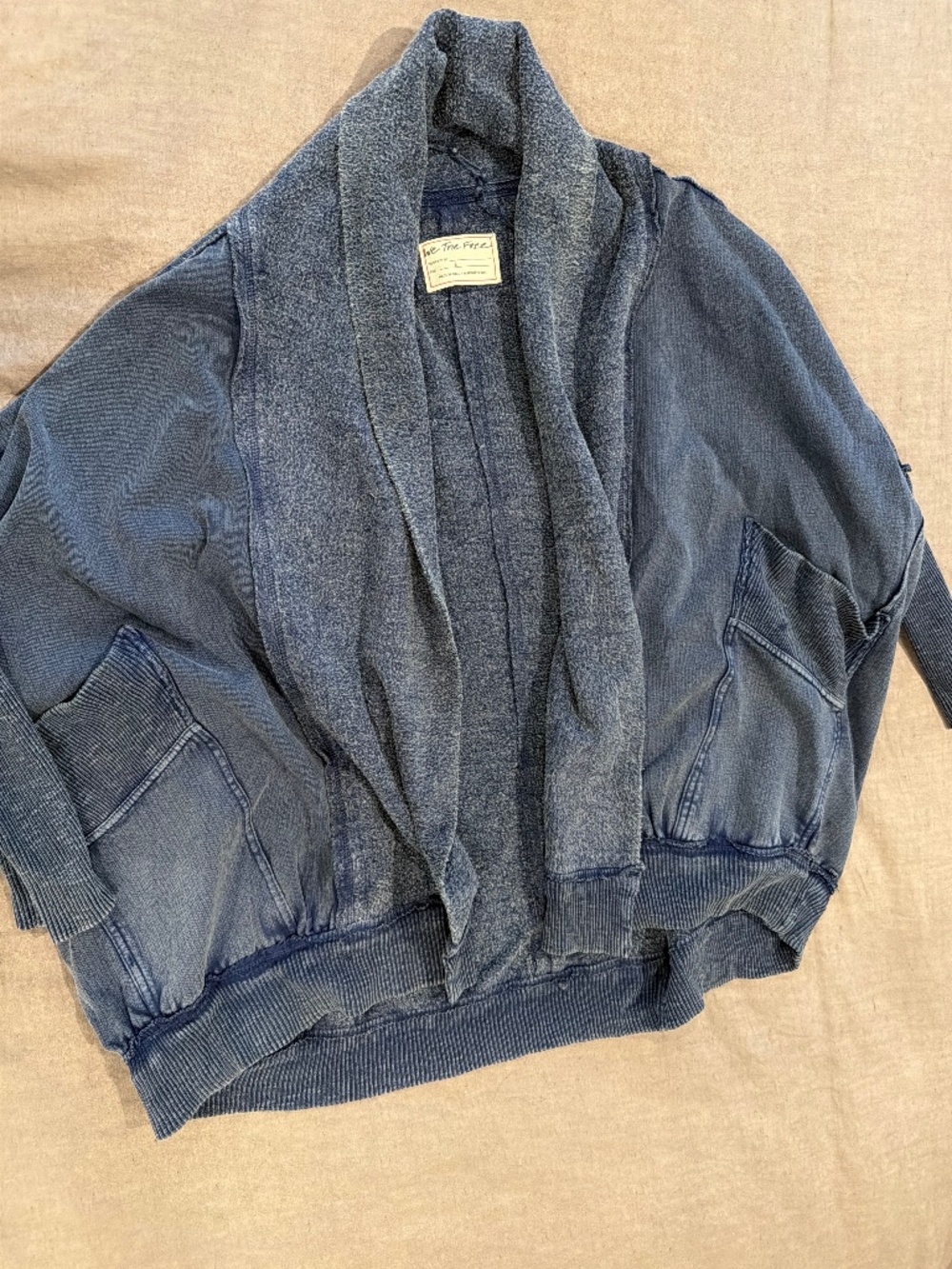 We The Free Free People Oversized Shawl Collar Sweatshirt Cardigan Sze S NWOT